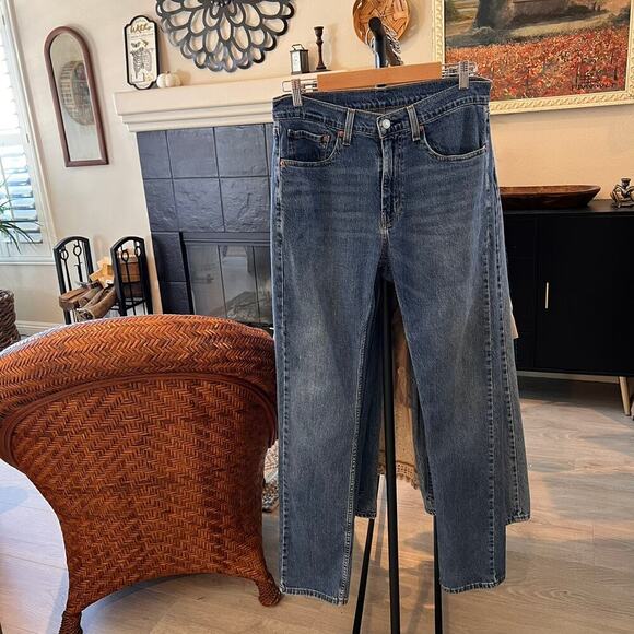 Levis Jeans Mens Size 32 X 34 Blue 505 Medium Wash Cotton Blend Denim Classic - Picture 16 of 16